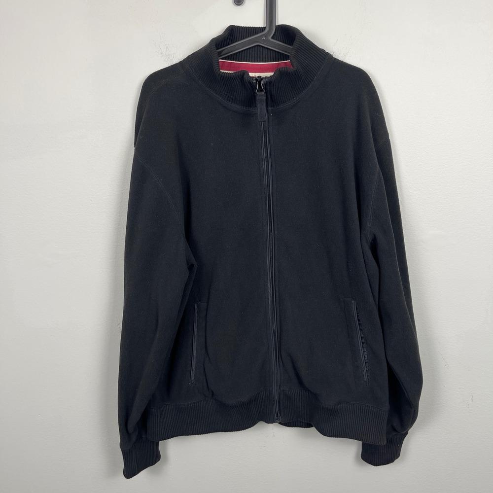 Old Navy Full Zip Jacket Coat Mens XL Black Fleece Lined Collar